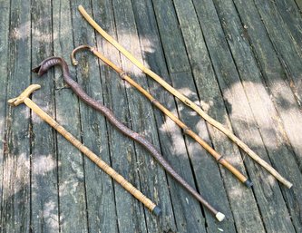 Carved And Natural Wood Walking Sticks