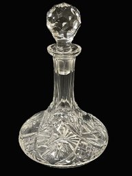 Beautiful American Brilliant Period Cut Crystal Hobstar Ships Decanter