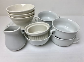 Lot Of White Dishware Including Hall, IDG, And Pottery Barn! (14)