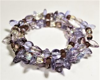 Light Purple Art Glass Coiled Bracelet