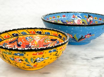 A Pair Of Vintage Majolica Bowls
