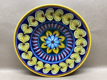 Beautiful Marioliche DiPinto A Mano 12 13/16' Bowl Plate For Use Or Wall Hanger. Flawless.