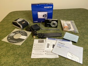 Olympus T-100 With Memory Card And Battery Tripos Original Software And Box Like New