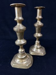 Brass Tone Candle Stick Holders