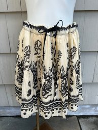 Stunning Anna Sui Black And Cream Skirt Size 8P