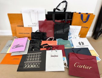 Over 25 Designer Shopping Bags: Hermes, Fendi, Barneys, Louis Vuitton, Cartier & Many More