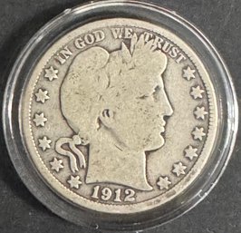 1912 Barber Silver Half Dollar