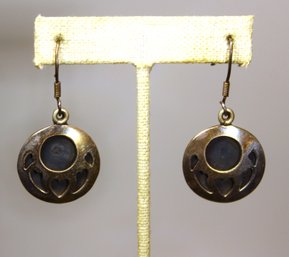 Vintage Sterling Silver Mexican Pierced Circular Earrings