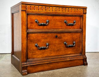 A Vintage Oak Office Drawer Unit By Sligh Furniture - Storage On Top, Files Below