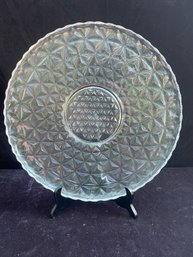 Imperial Glass Mount Vernon Crisscross Diamond Pattern Torte Plate