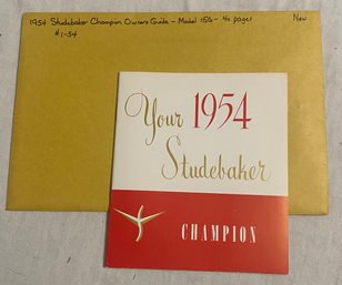 1954 Studebaker Champion Owners Guide Model 15G