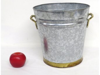 Galvanized Steel With Bronzed Gold Trim Champagne Bucket