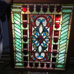 Incredible Antique Leaded / Stained Glass Window - Amazing Colors / Quality - Has Metal Support Bars - Nice !