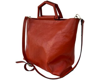 Large Orange Anna Paola Bag - Italian Leather