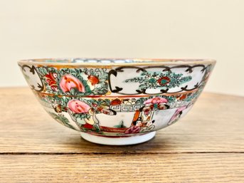 Vintage Rose Famille Medallion Porcelain Bowl