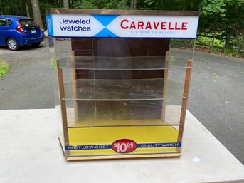 Vintage Caravelle Division Of Bulova Jeweled Watches Display Case. No Shipping.