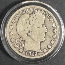 1913 Barber Silver Half Dollar