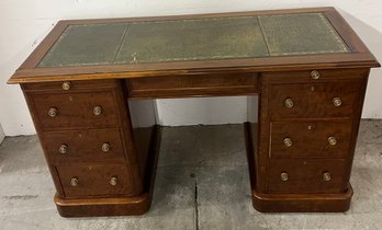 Antique English Leather Top Knee Hole Desk