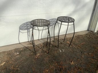 Pair Of Iron Plant Stands