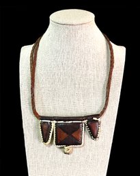 Vintage Native American Style Leather Necklace