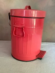 Red Stainless Steel Step On Rubbish Bin