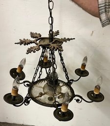 1930s Six Light Electrified Fixture