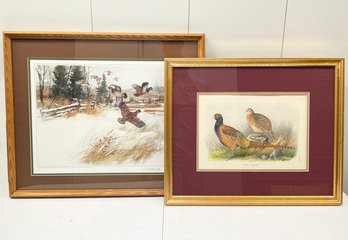 A Pair Of Wildfowl Themed Lithographs