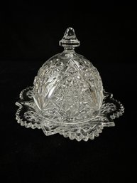 Vintage Pressed Glass Butter Dish