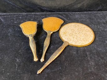 Vintage Dresser Mirrors And Brush Set