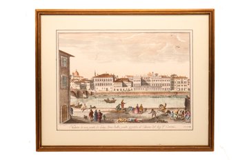 19th Century Antique Hand Colored Engraving After Giuseppe Zocchi