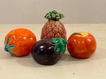 Vintage Ceramic Set Of Fruit & Vegetable Salt & Pepper Shakers - Japan