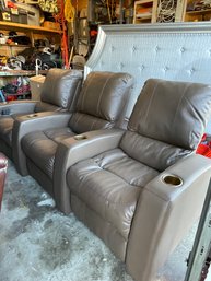 Mocha Leather Theater Seats