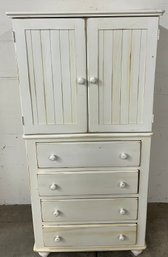 Contemporary Country Cabinet In White Paint