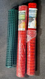 Lot Of Three Barrier Fences Two High Visibility Orange And One Dark Green    LP/CV2