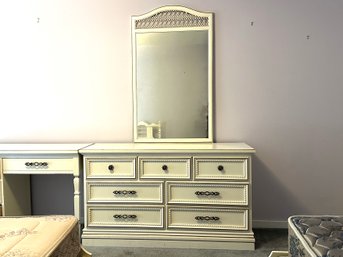 Vintage French Provincial Bedroom Set: Chest With Mirror