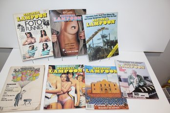 7 Vintage National Lampoons - From 1971, 1976, 1977, 1979, 1980 (2), 1991.