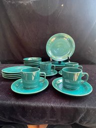 Vintage Green Gibson Ceramic Dish Set