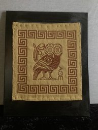 Athenas Owl Jacgaurd Fabric Art By Linda Barry