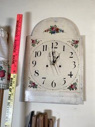 Antique Grandfather Hand-painted Clock Face 13x20 Modern Mechanism Retrofit