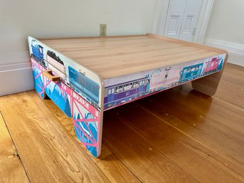 Child's Train Table With Reversible Top & 2 Drawers