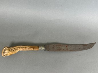 Vintage Knife With Antler Handle