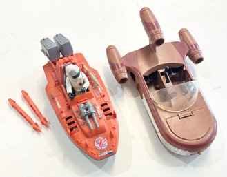 1986 G.I. Joe Devilfish Attack Boat & 1978 Star Wars Luke Skywalkers Landspeeder