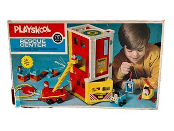 Vintage 1973 Playskool Rescue Center With Original Box