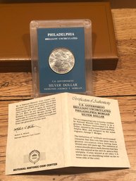 Philadelphia Brilliant Uncirculated Silver Dollar/ George T. Morgan.  Lot 4