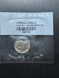 1984-P Uncirculated Jefferson Nickel In Littleton Package