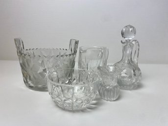 Misc. Cut And Pressed Glass Vessels (5)