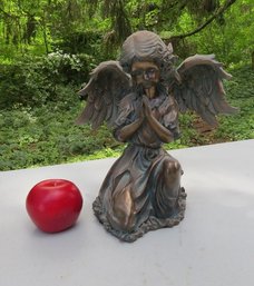 Bronze Colored Plastic Praying Winged Angel Figure