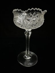 Stemmed Cut Glass Compote