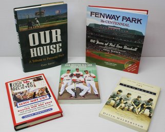 Lot Of Five Red Sox Collectible Books With Our House, The Teammates, Fenway Park, Etc.