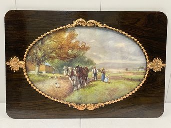 An Antique Framed Bucolic Lithograph